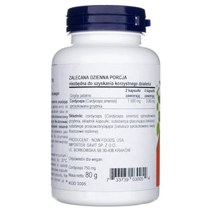 Now Foods Cordyceps 750 mg - 90 kapslit