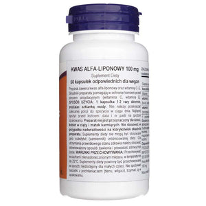 Now Foods alfa-lipoehape 100 mg - 60 kapslit