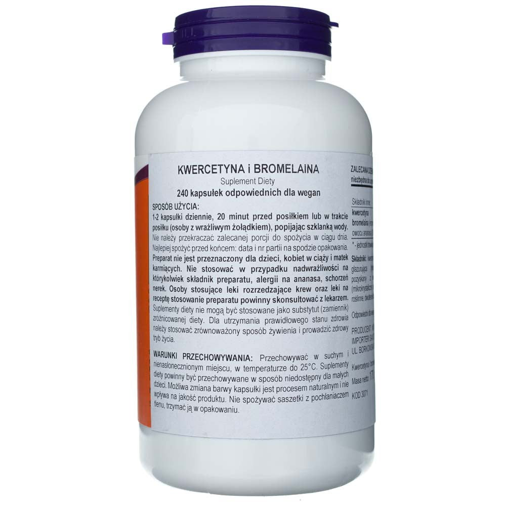 Now Foods Kvertsetiin bromelaiiniga – 240 kapslit