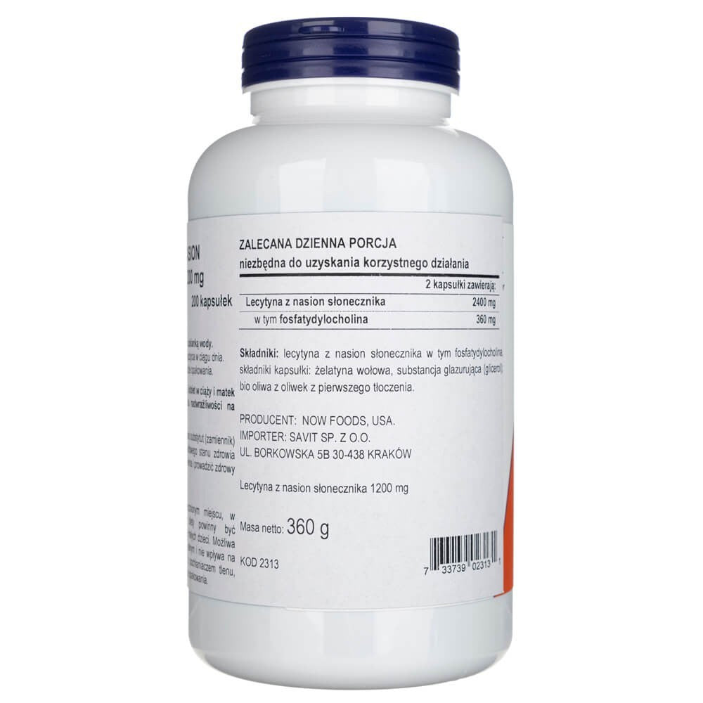 Now Foods Päevalille letsitiin 1200 mg – 200 kapslit