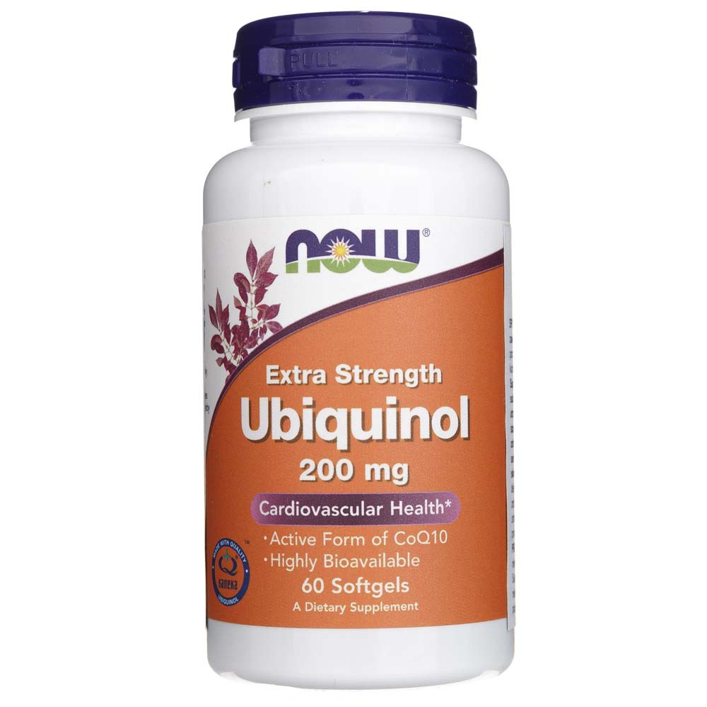Now Foods Ubichinool, eriti tugev 200 mg - 60 pehmekapslit