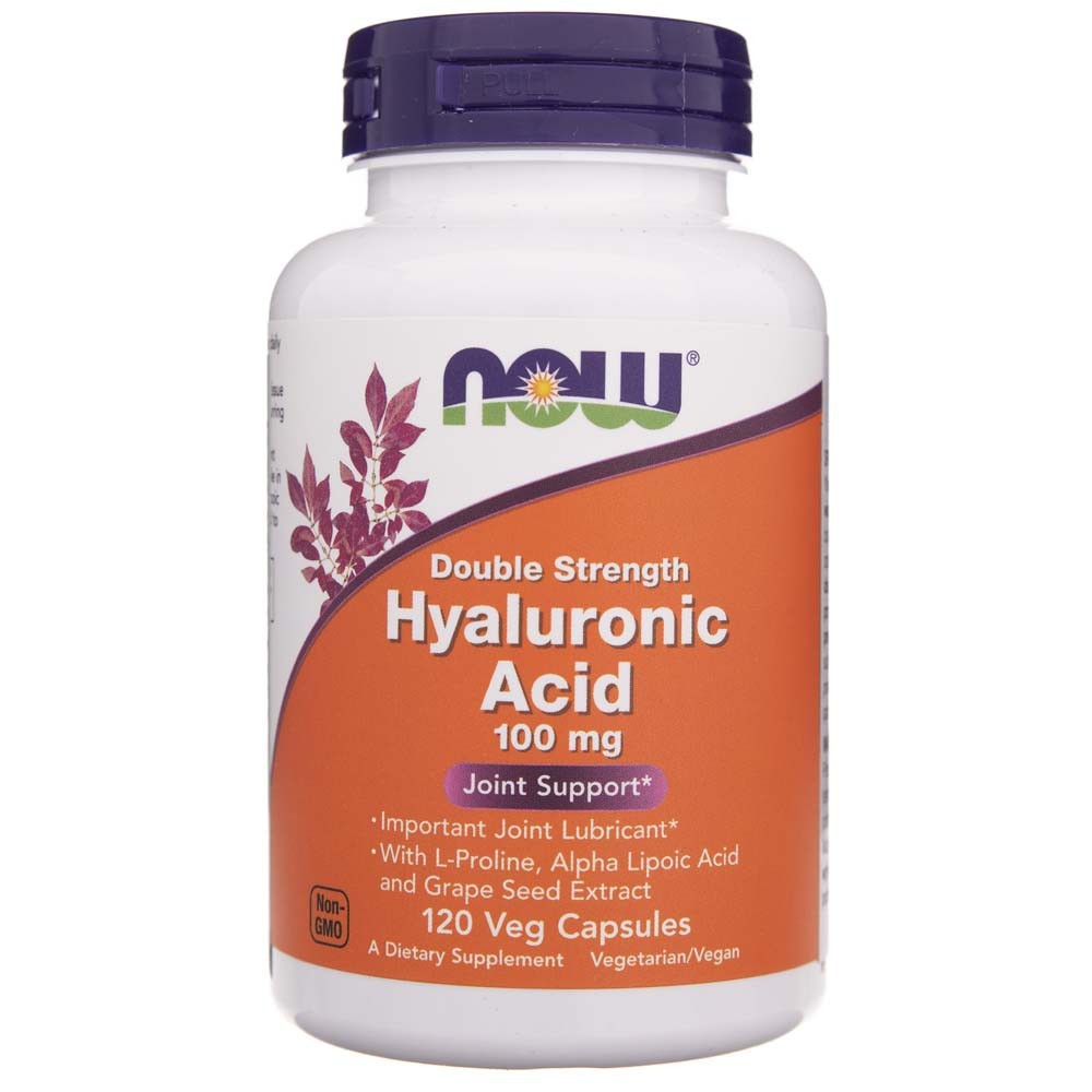 Now Foods hüaluroonhape, kahekordne tugevus 100 mg - 120 kapslit