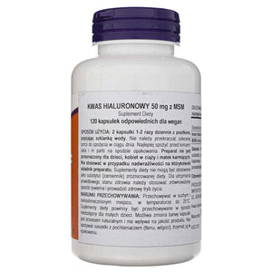 Now Foods hüaluroonhape MSM-iga 50 mg - 120 kapslit