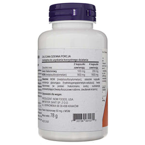 Now Foods hüaluroonhape MSM-iga 50 mg - 120 kapslit