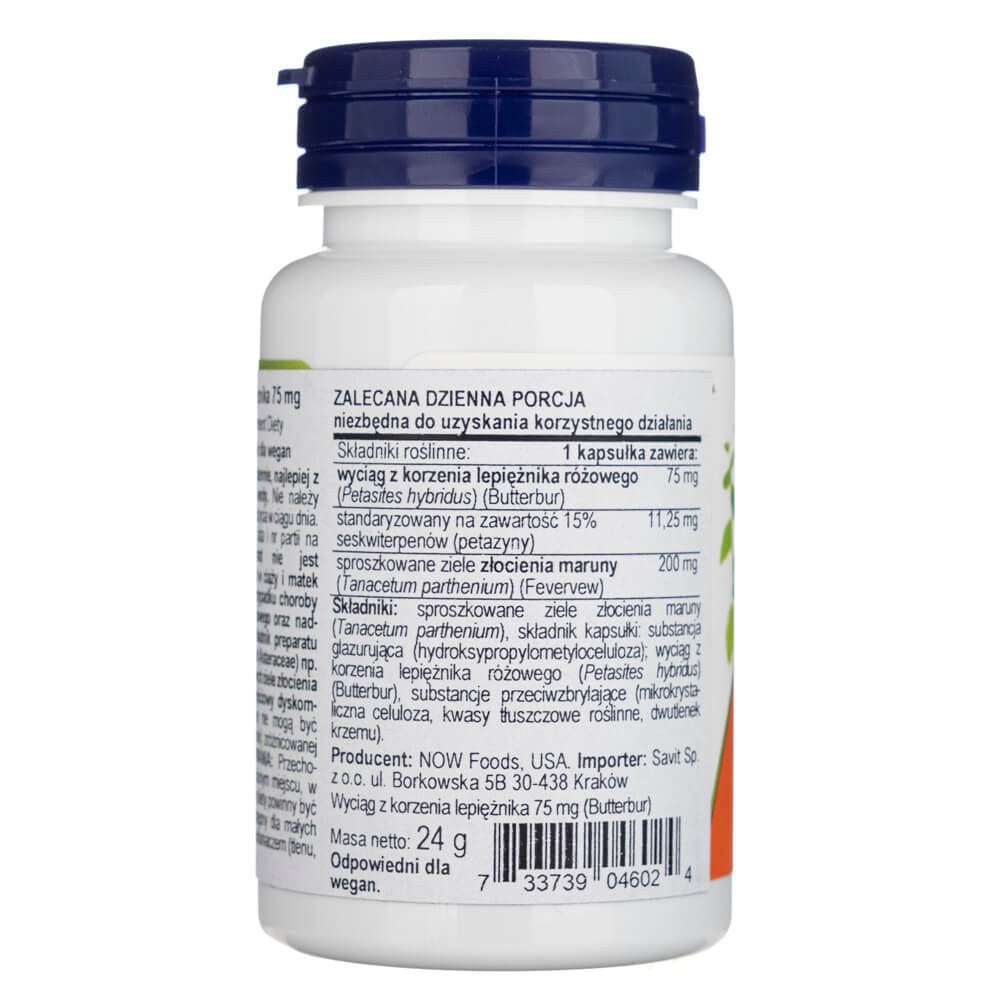 Now Foods Butterbur - 60 kapslit