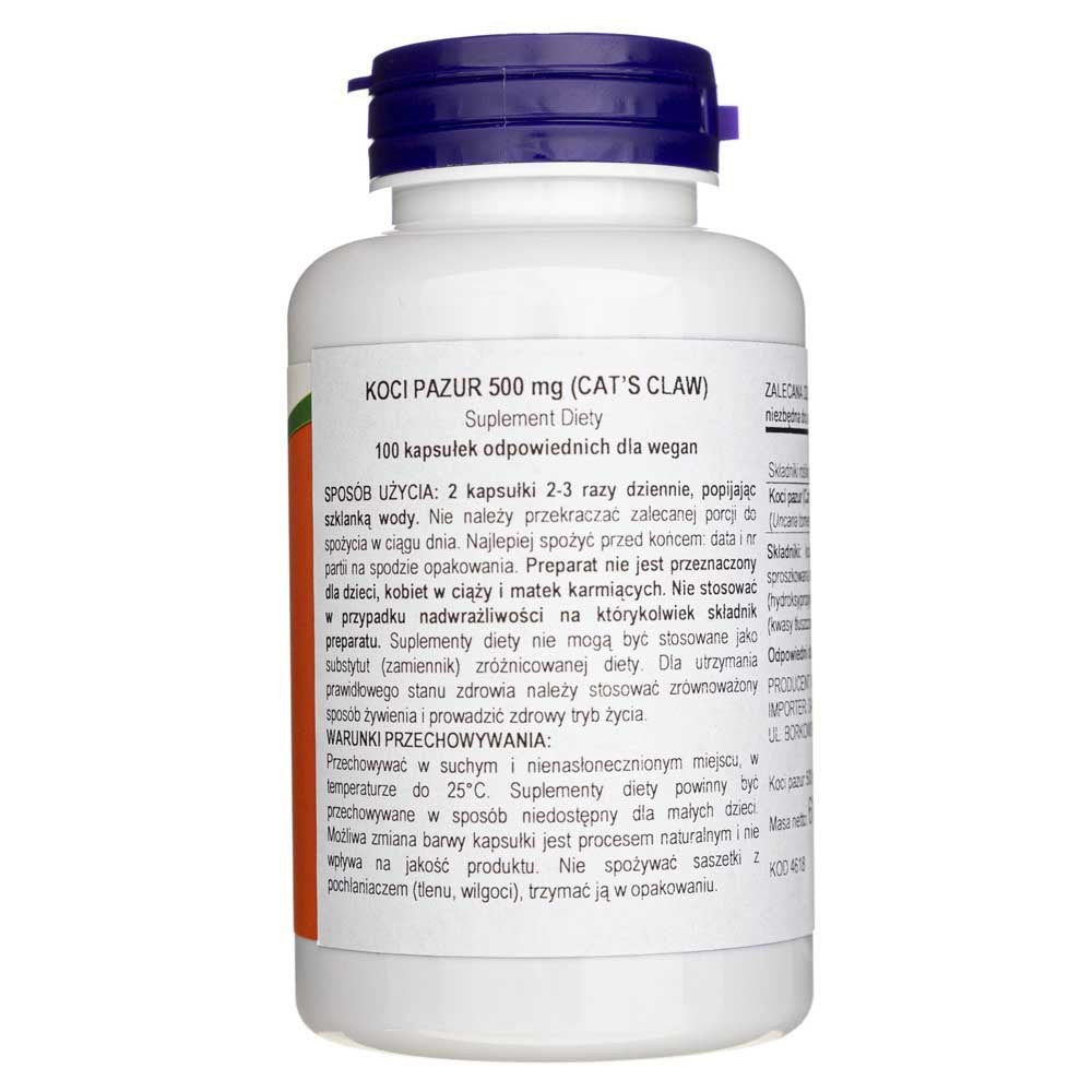 Now Foods kačių letena 500 mg - 100 kapsulių - Magnis.lt