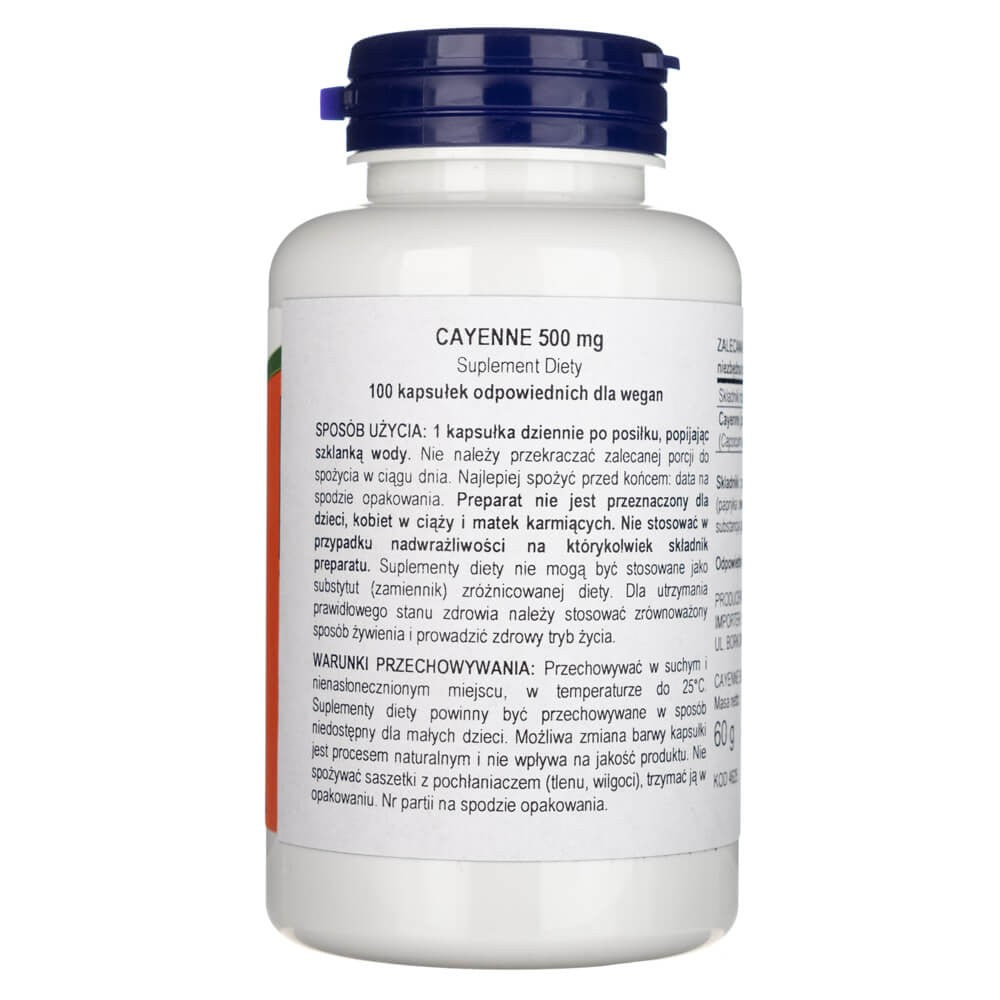 Now Foods Cayenne 500 mg - 100 kapslit