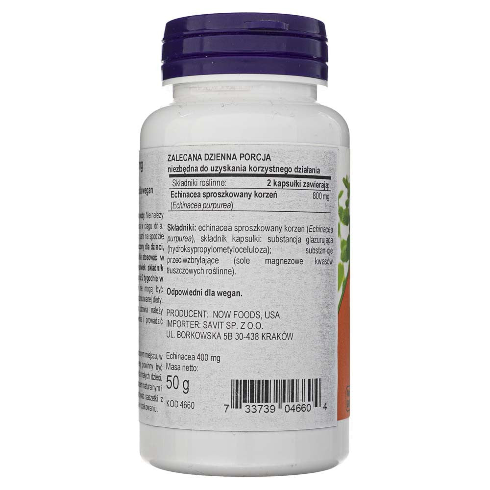 Now Foods Echinacea 400 mg - 100 kapslit