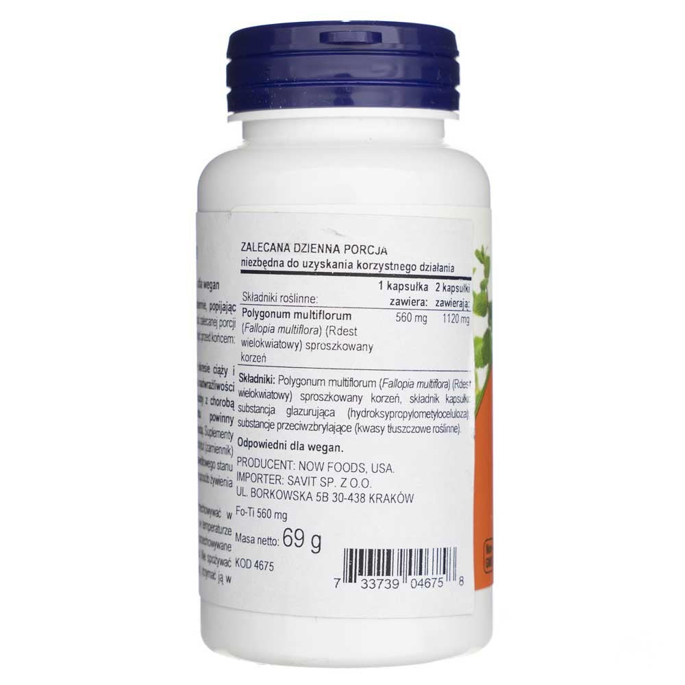 Now Foods Fo-Ti (He Shou Wu) 560 mg - 100 kapslit