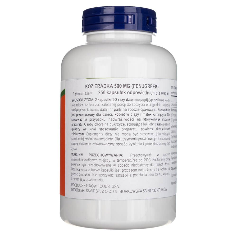 Now Foods Fenugreek 500 mg – 250 kapslit