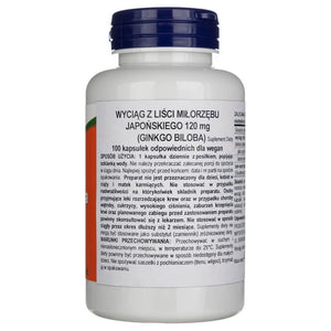 Now Foods Kahe tugevusega Ginkgo 120 mg - 100 kapslit