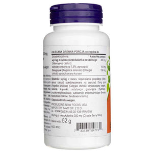 Now Foods Chaste Berry Vitex ekstrakt 300 mg – 90 kapslit