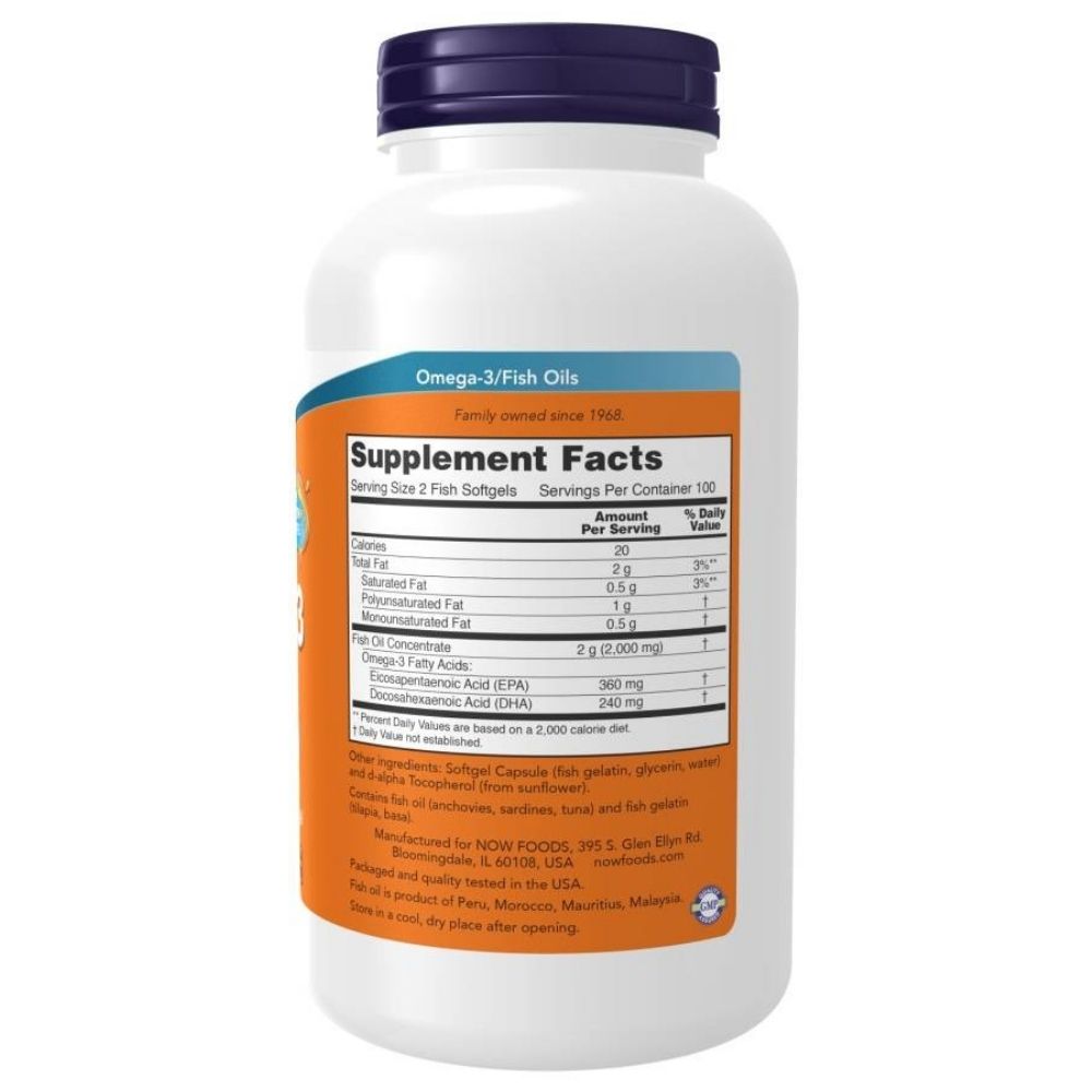 Now Foods Omega-3 kalaõli - 200 kapslit
