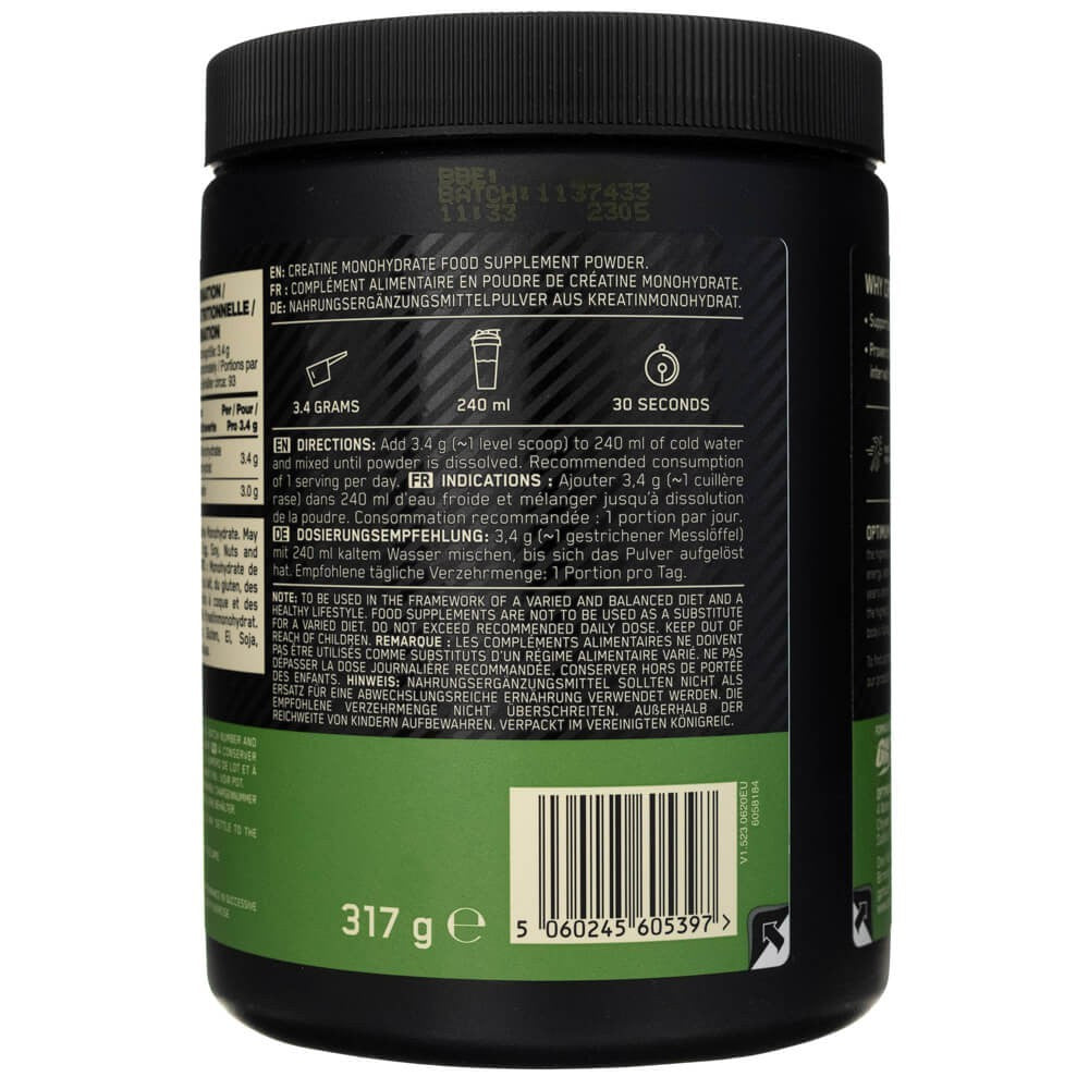 Optimum Nutrition Mikroniseeritud kreatiin, pulber - 317 g