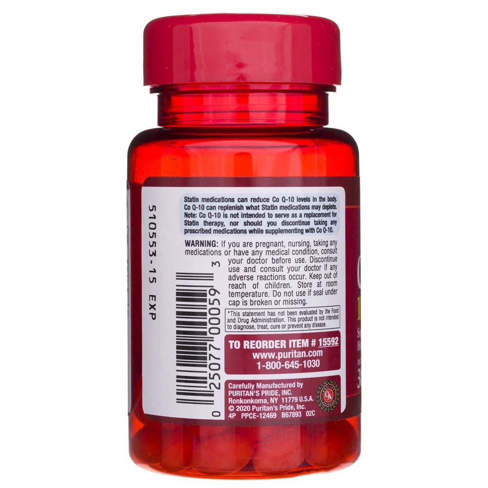 Puritan's Pride CoQ10 Q-Sorb 100 mg - 30 minkštųjų gelių - Magnis.lt