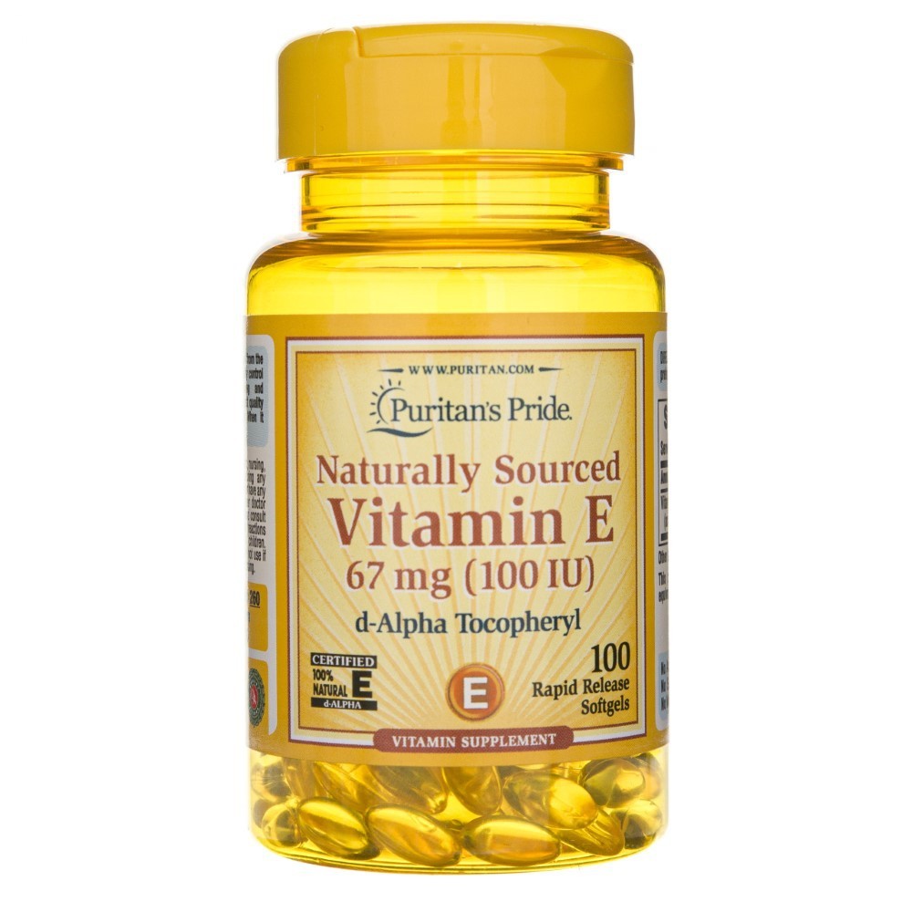 Puritan's Pride Vitaminas E-67 mg (100 TV) - 100 kapsulių - Magnis.lt
