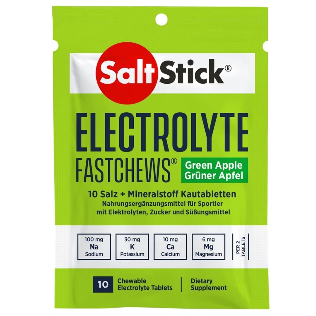 SaltStick FastChews elektrolüüdid pastillidena, roheline õun - 10 tükki