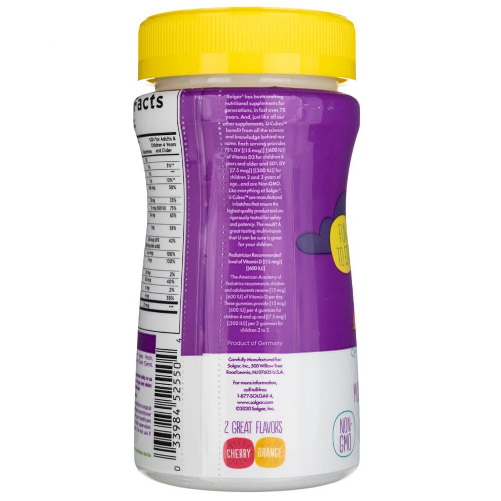 Solgar U-Cubes laste multivitamiin ja mineraalained - 60 näritavat kummikommi