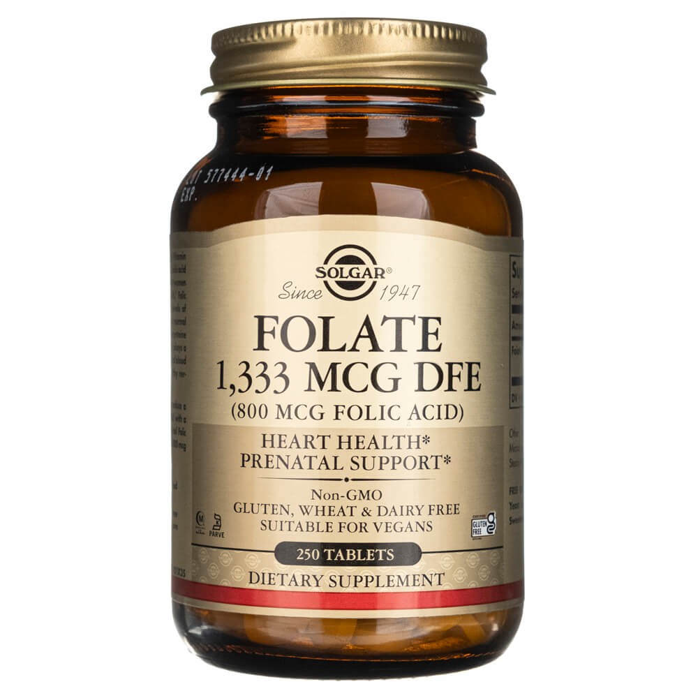 Solgar Folate 1333 mcg DFE (800 mcg foolhapet) - 250 tabletti