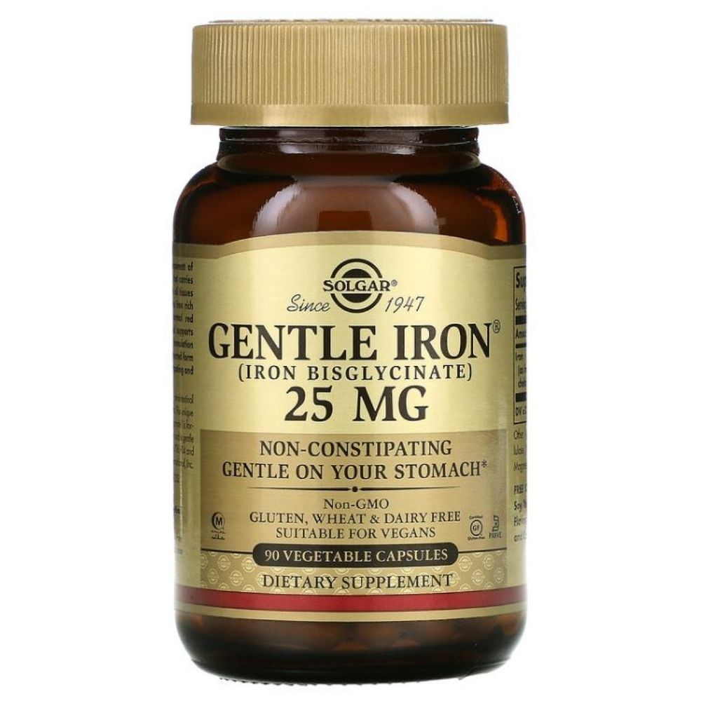 Solgar Gentle Iron, aminohappekelaat 25 mg USA – 90 kapslit