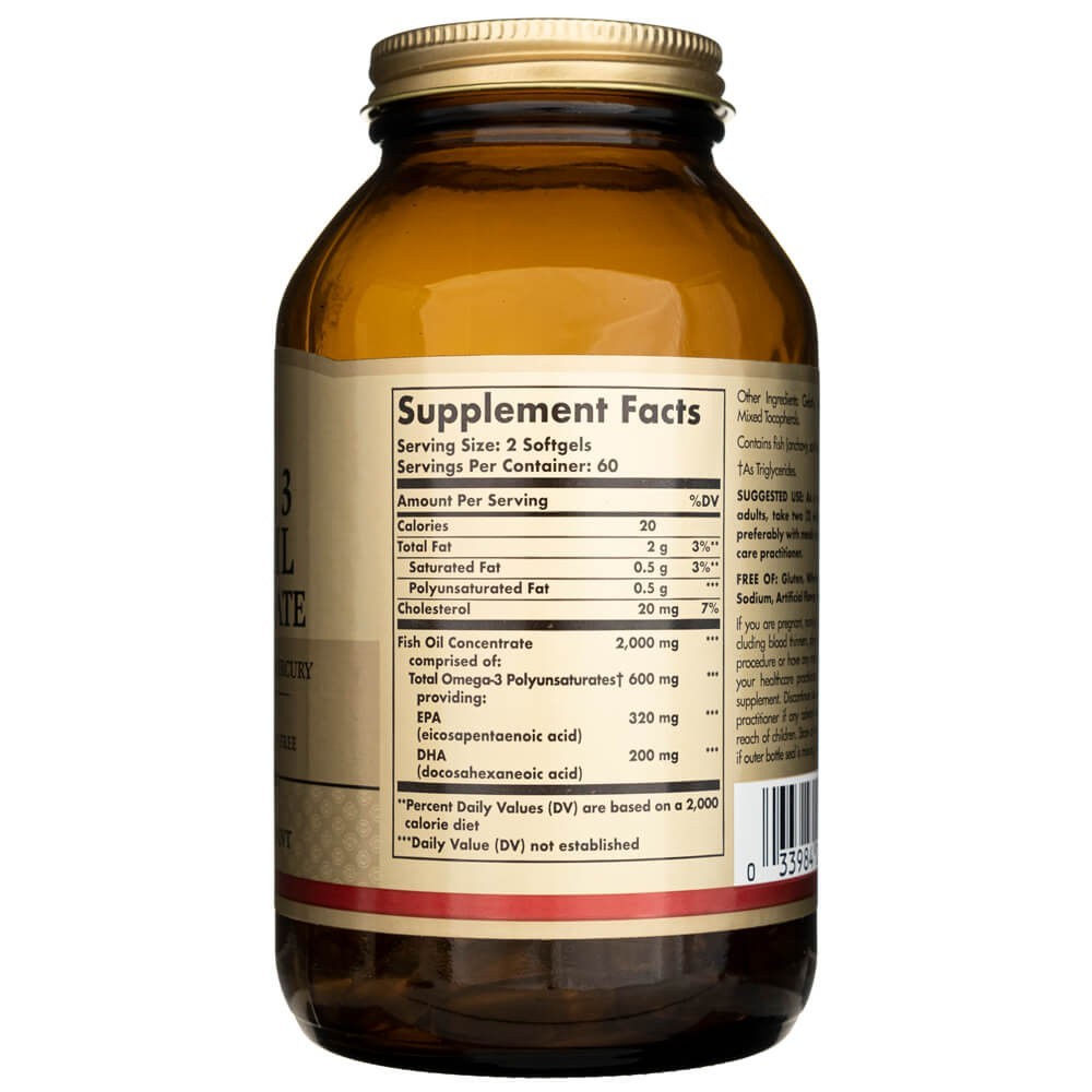 Solgar Omega-3 kalaõli kontsentraat – 120 pehmet kapslit