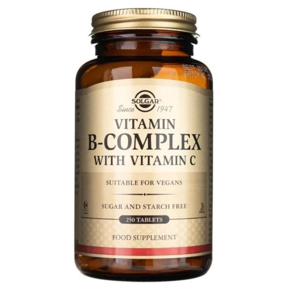 Solgar Vitaminas B-kompleksas su vitaminu C - 250 tablečių - Magnis.lt