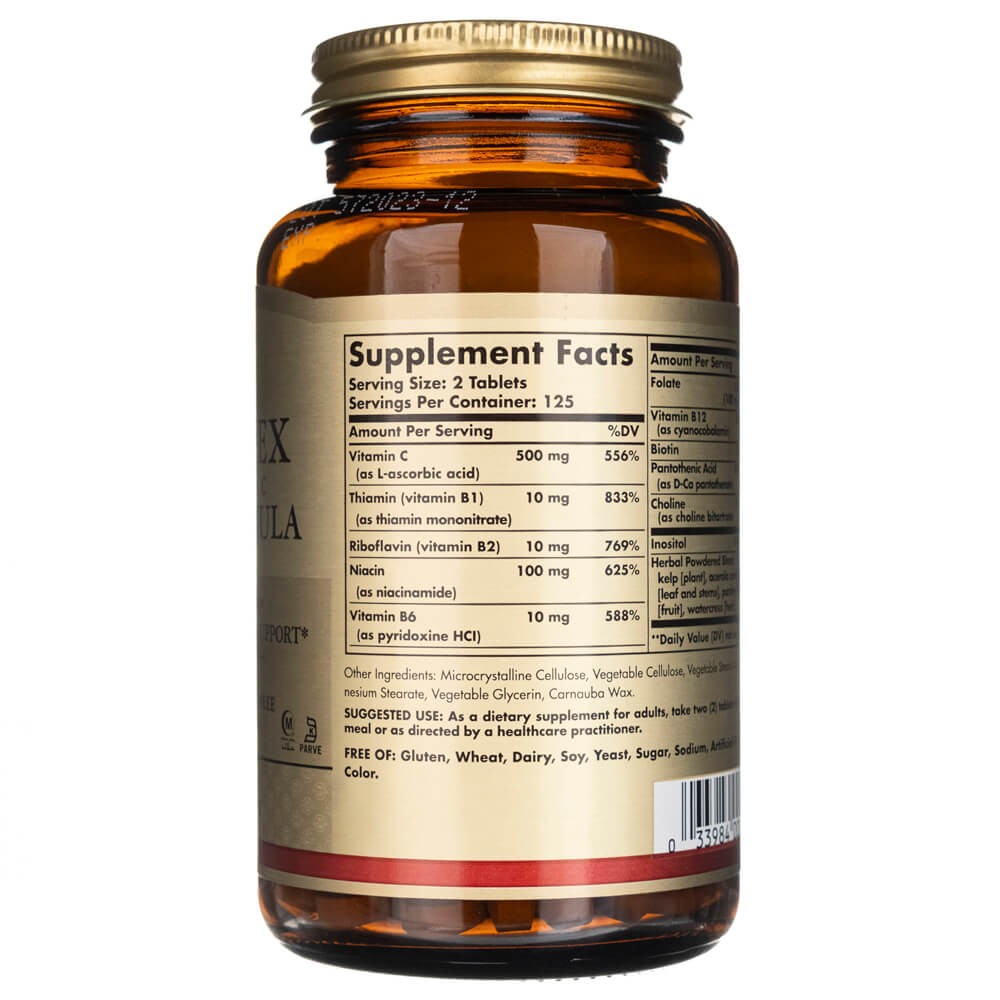 Solgar Vitaminas B-kompleksas su vitaminu C - 250 tablečių - Magnis.lt