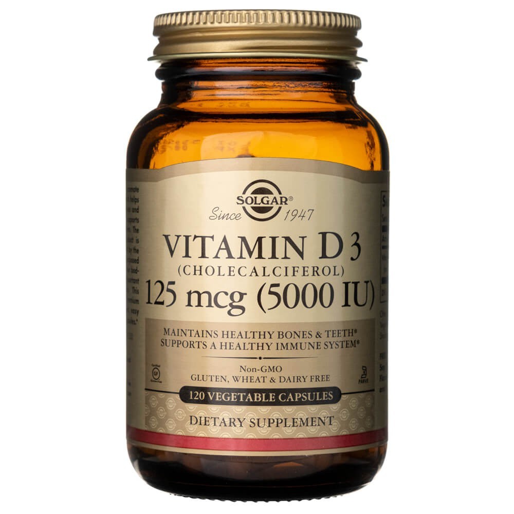 Solgar Vitamiin D3 125 mcg (5000 IU) - 120 kapslit