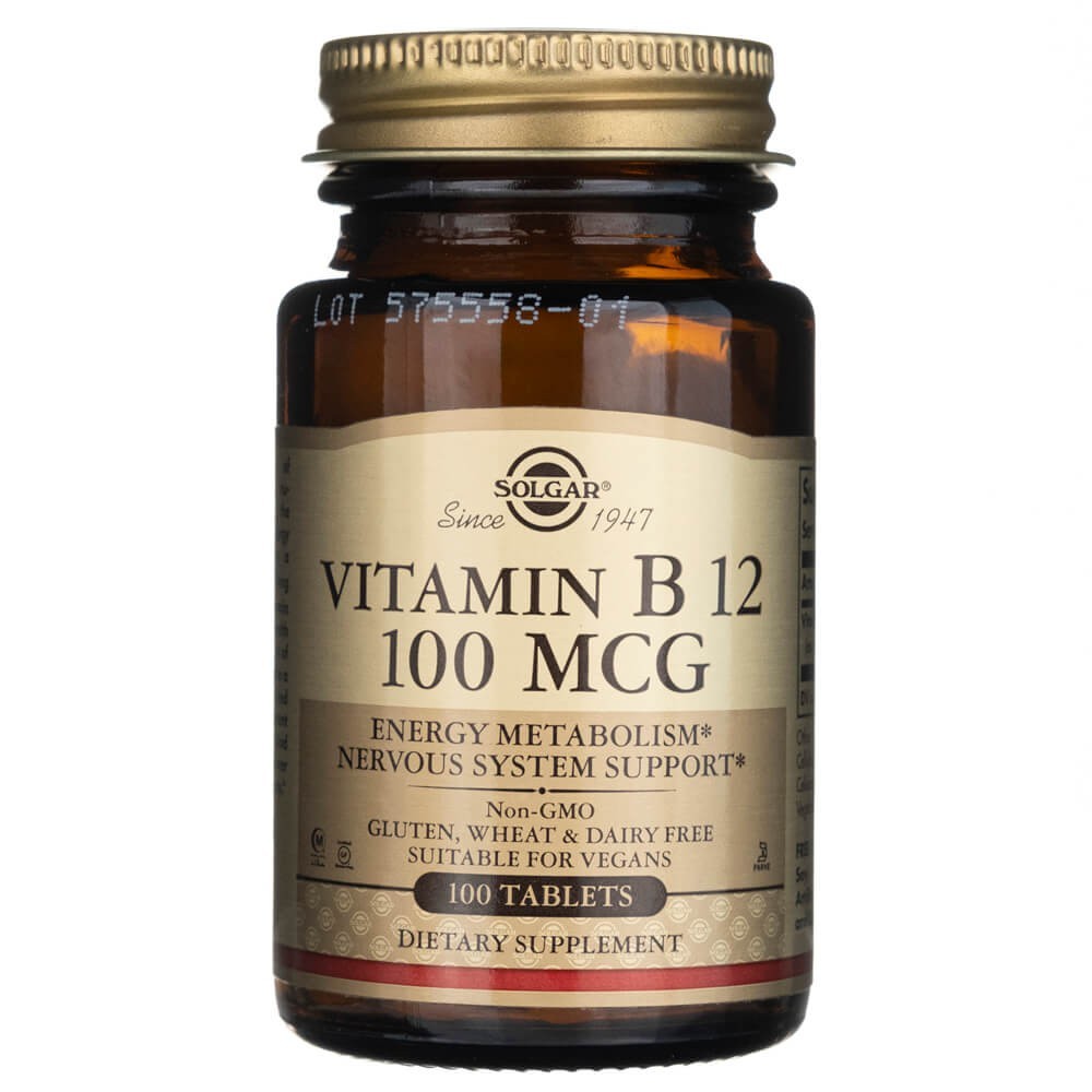 Solgar vitaminas B12 100 mcg - 100 tablečių - Magnis.lt