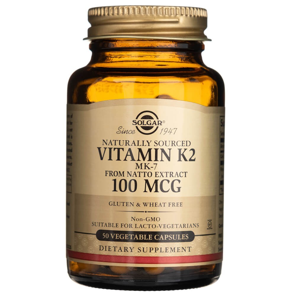 Solgar vitaminas K2 MK-7 100 mcg - 50 kapsulių - Magnis.lt