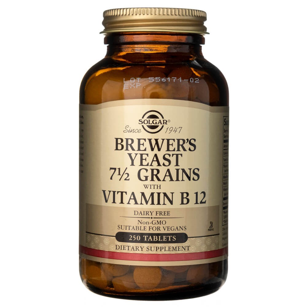 Solgar Õllepärm 7 1/2-graaniline B12-vitamiiniga – 250 tabletti