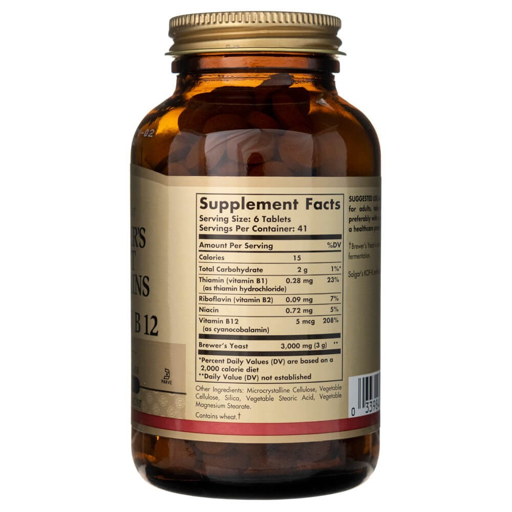 Solgar Õllepärm 7 1/2-graaniline B12-vitamiiniga – 250 tabletti