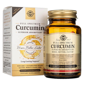 Solgar Full Spcetrum Curcumin skystasis ekstraktas - 30 minkštųjų gelių - Magnis.lt