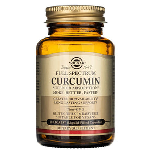 Solgar Full Spcetrum Curcumin skystasis ekstraktas - 30 minkštųjų gelių - Magnis.lt