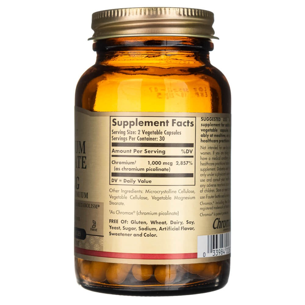 Solgar kroompikolinaat 500 mcg – 60 kapslit