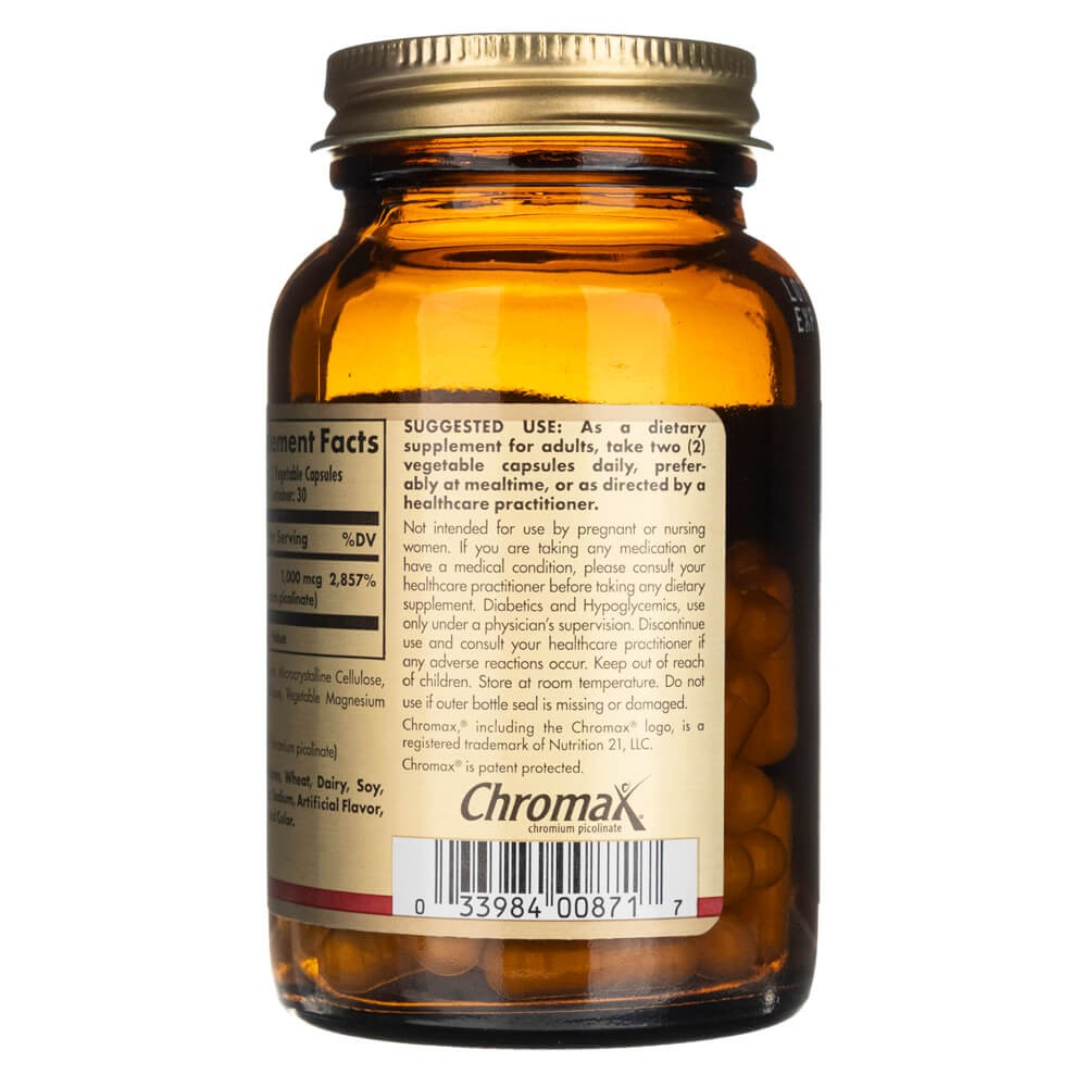 Solgar kroompikolinaat 500 mcg – 60 kapslit