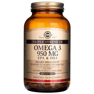 Solgar Omega-3 950 mg kolmekordse tugevusega – 100 pehmet kapslit