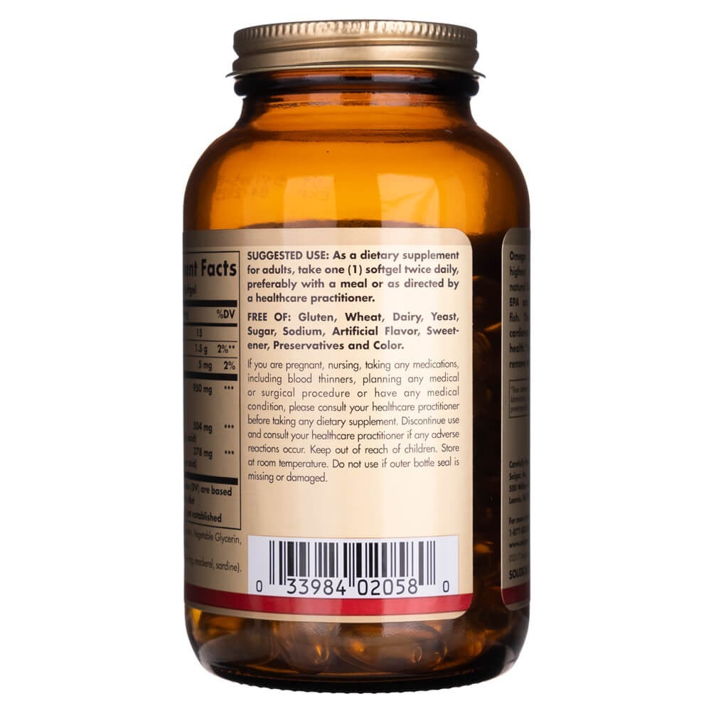 Solgar Omega-3 950 mg kolmekordse tugevusega – 100 pehmet kapslit