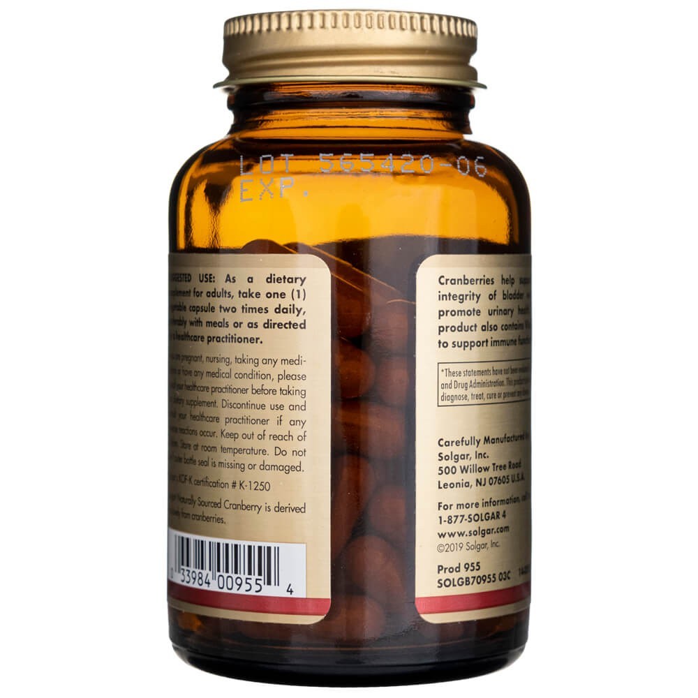Solgar Natural Cranberry with Vitamin C - 60 kapslit