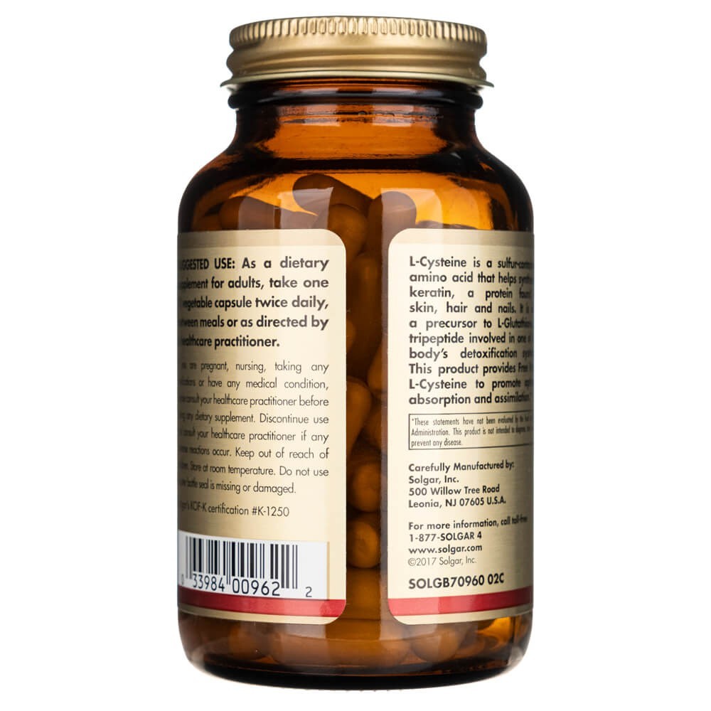Solgar L-tsüsteiin 500 mg - 90 kapslit