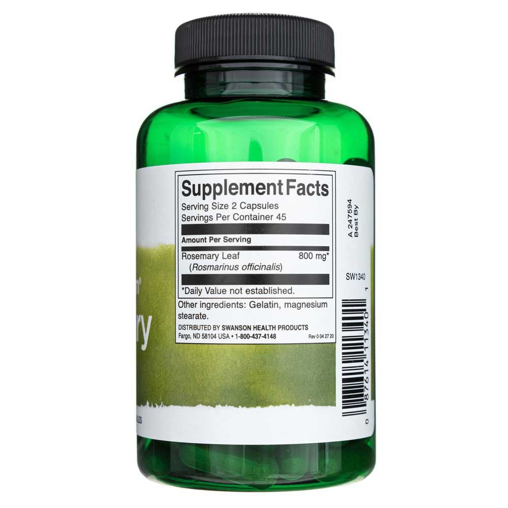 Swanson Full Spectrum rosmariin 400 mg – 90 kapslit