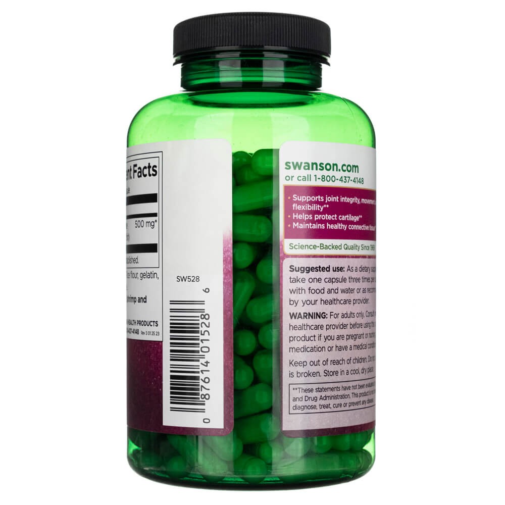 Swanson glükoosamiinsulfaat 2KCl 500 mg - 250 kapslit