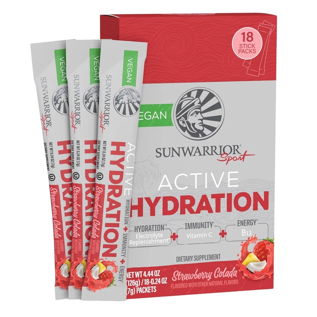 Sunwarrior Warrior Active Hydration elektrolüüdid, maasika colada - 18 tk.