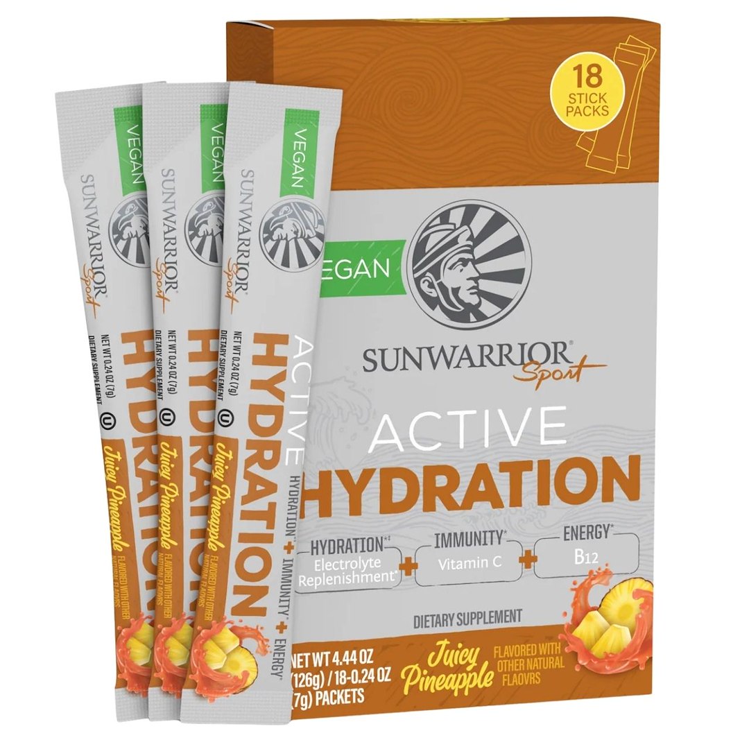 Sunwarrior Warrior Active Hydration elektrolüüdid, mahlakas ananass - 18 tk