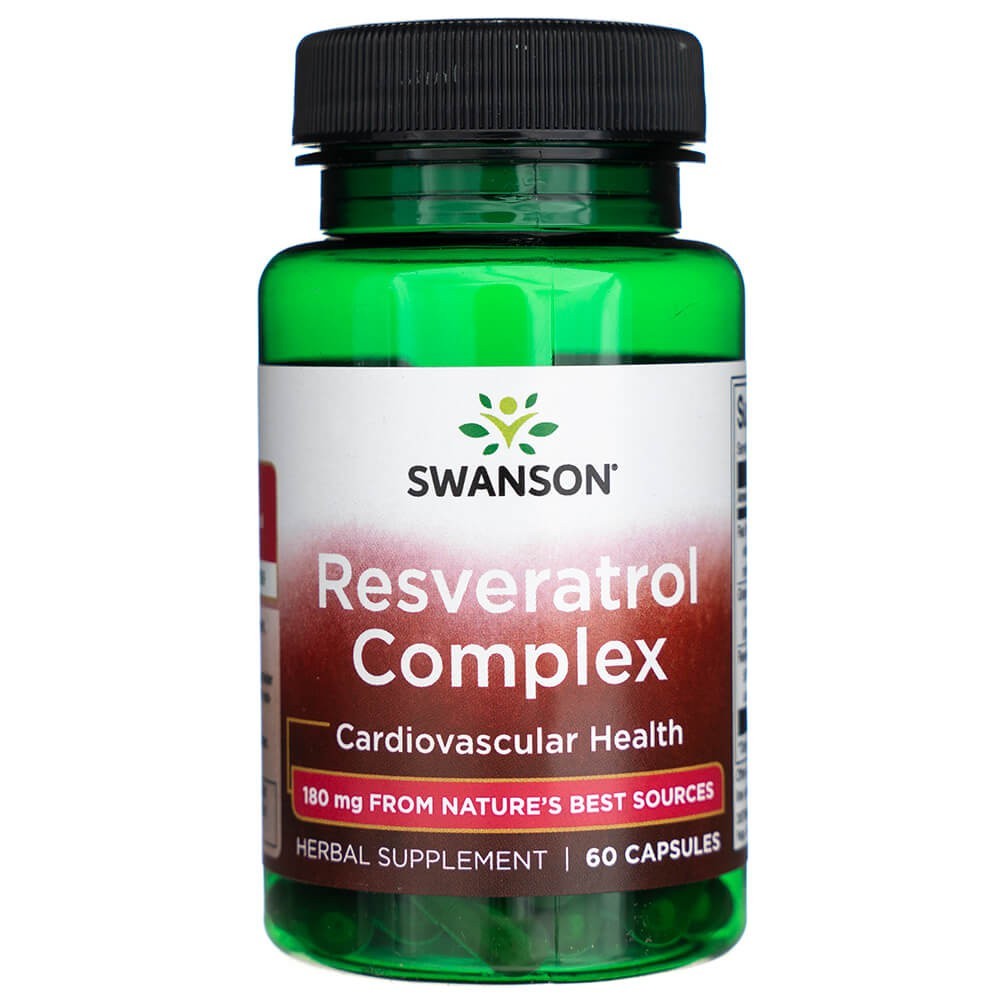 Swanson Resveratrol Complex 180 mg - 60 kapsulių - Magnis.lt