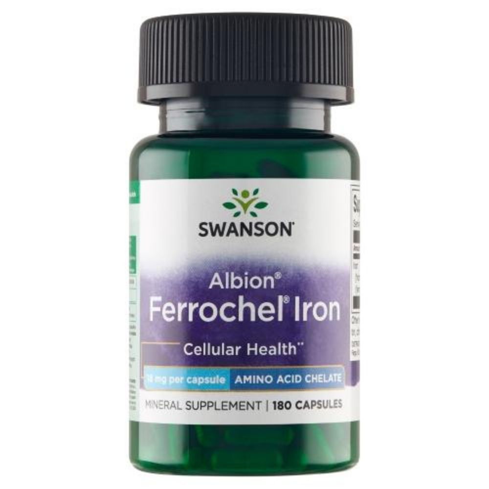 Swanson Albion Ferrochel geležies chelatas 18 mg - 180 kapsulių - Magnis.lt