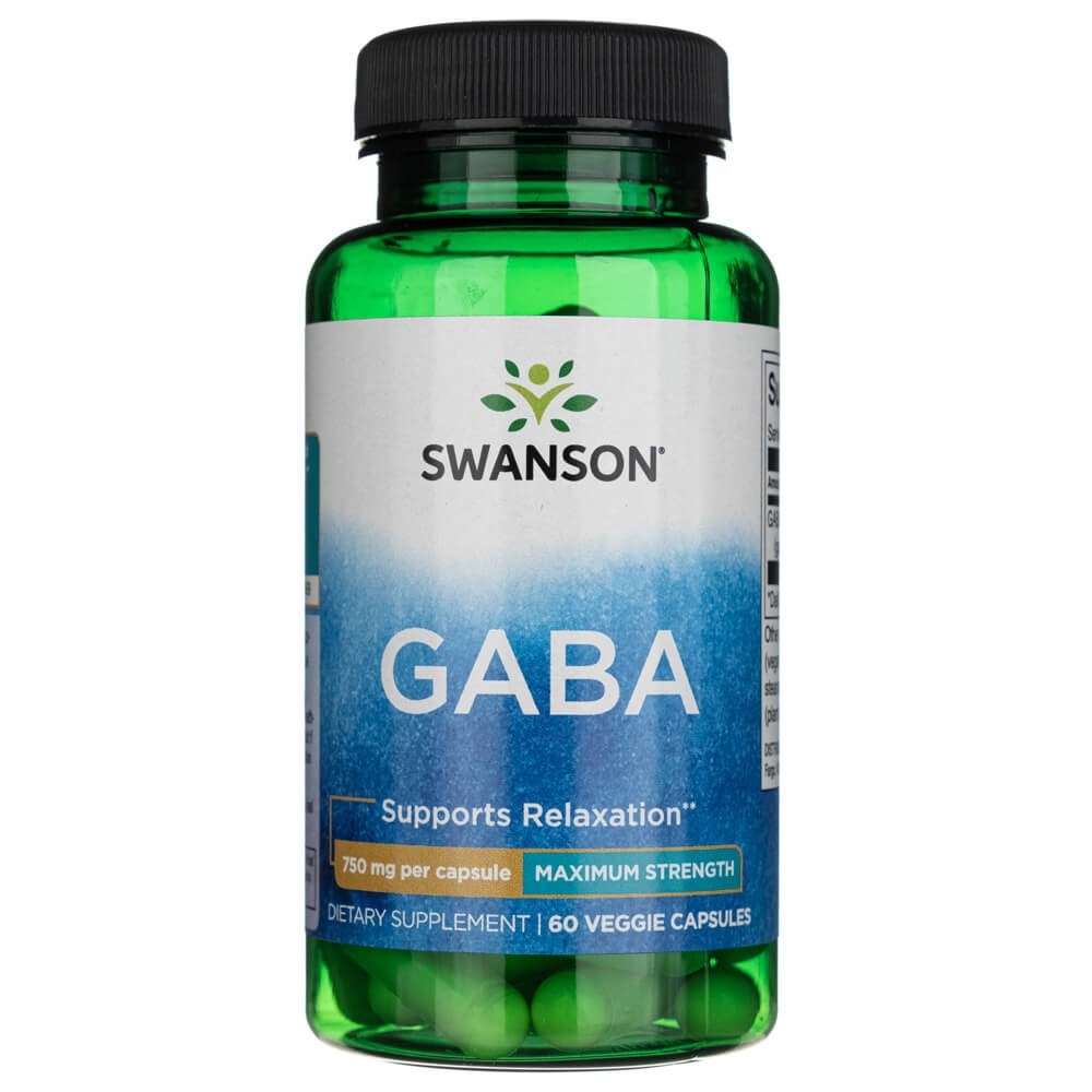 Swanson GABA - maksimaalne tugevus 750 mg - 60 kapslit