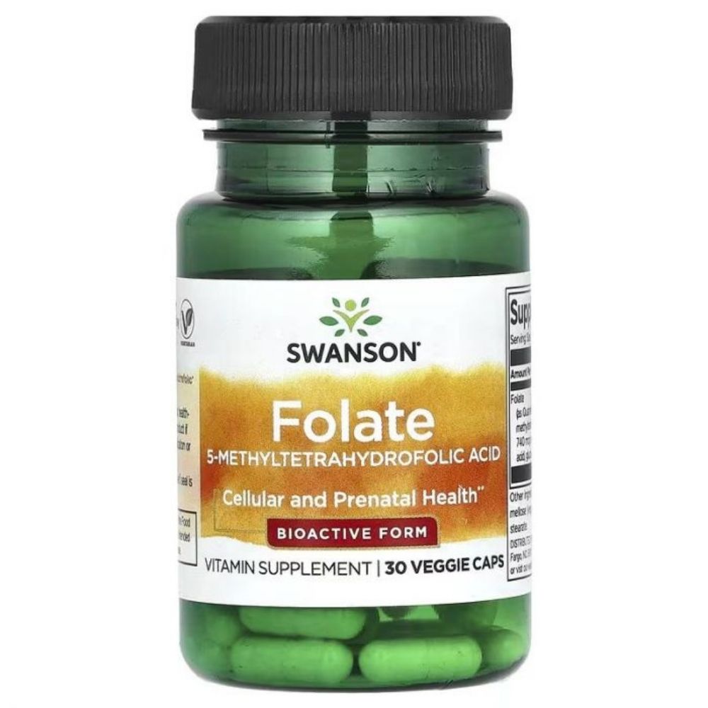 Swanson folio rūgšties 5-metiltetrahidrofolio rūgštis 400 mcg - 30gie Caps - Magnis.lt