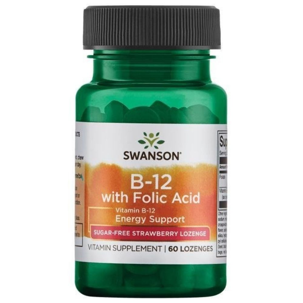 Swansoni vitamiin B12 500 mcg, imemistabletid, maasikamaitselised - 60 pastilli