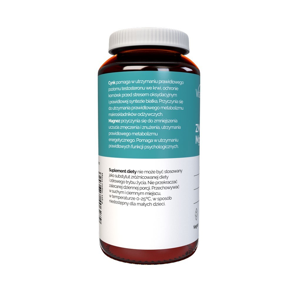 Vitaler ZMA Mg 240 mg + Zn 15 mg + B6 10 mg – 120 kapslit